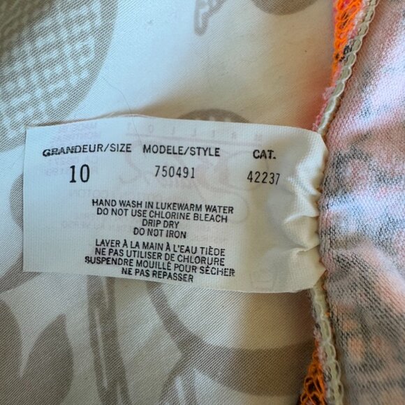 90s Neon Pink and Orange Print Bikini by Baltex - Picture 9 of 12